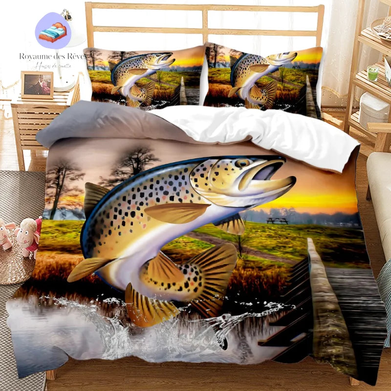 Housse de Couette Pêche Barrage