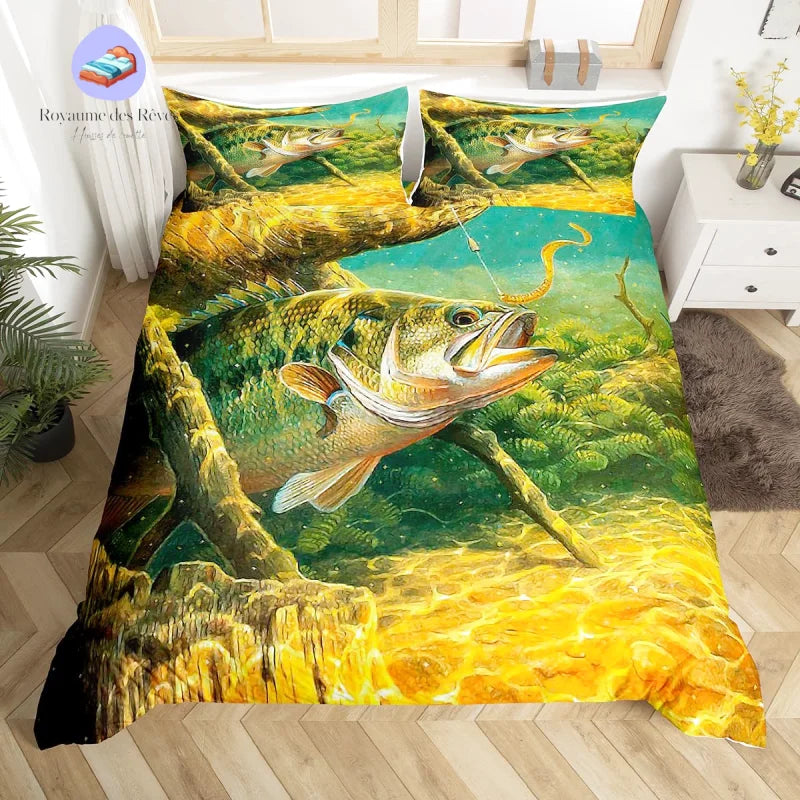 Housse de Couette Pêcheur Black-Bass