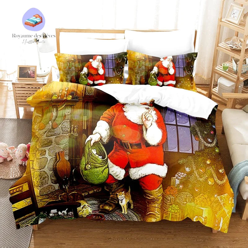 Copripiumino per caminetto di Babbo Natale