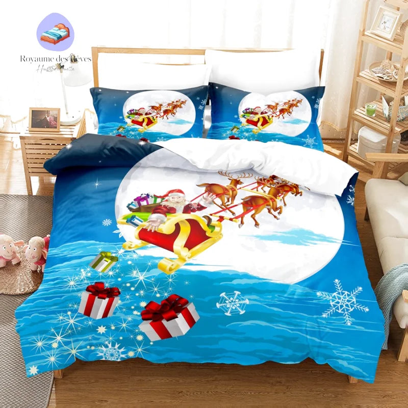 Bettbezug mit Weihnachtsmann und Mond