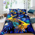 Blauwe en gele papegaai dekbedovertrek