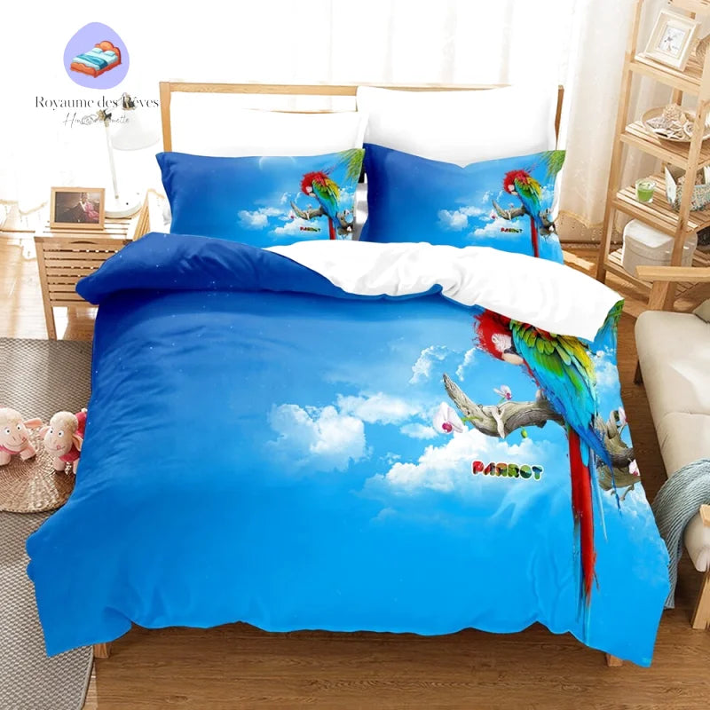 Housse de Couette Perroquet Ciel