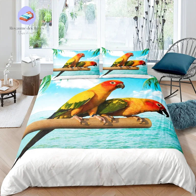 Housse de Couette Perroquet Tropical