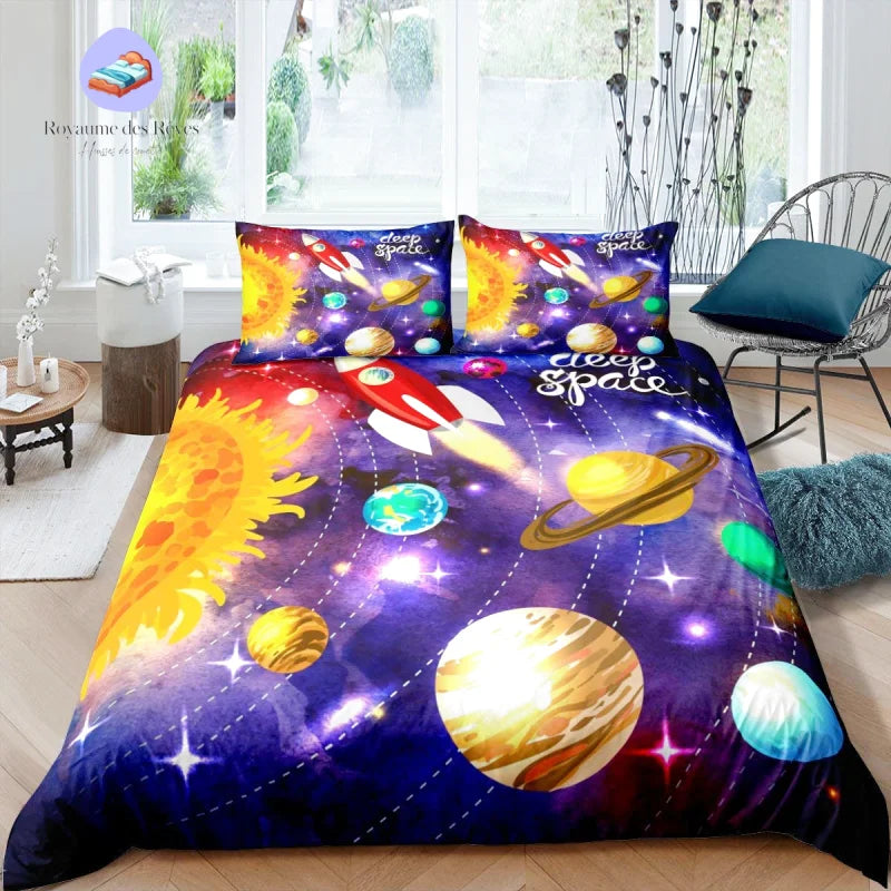 Housse de Couette Planète Fusée