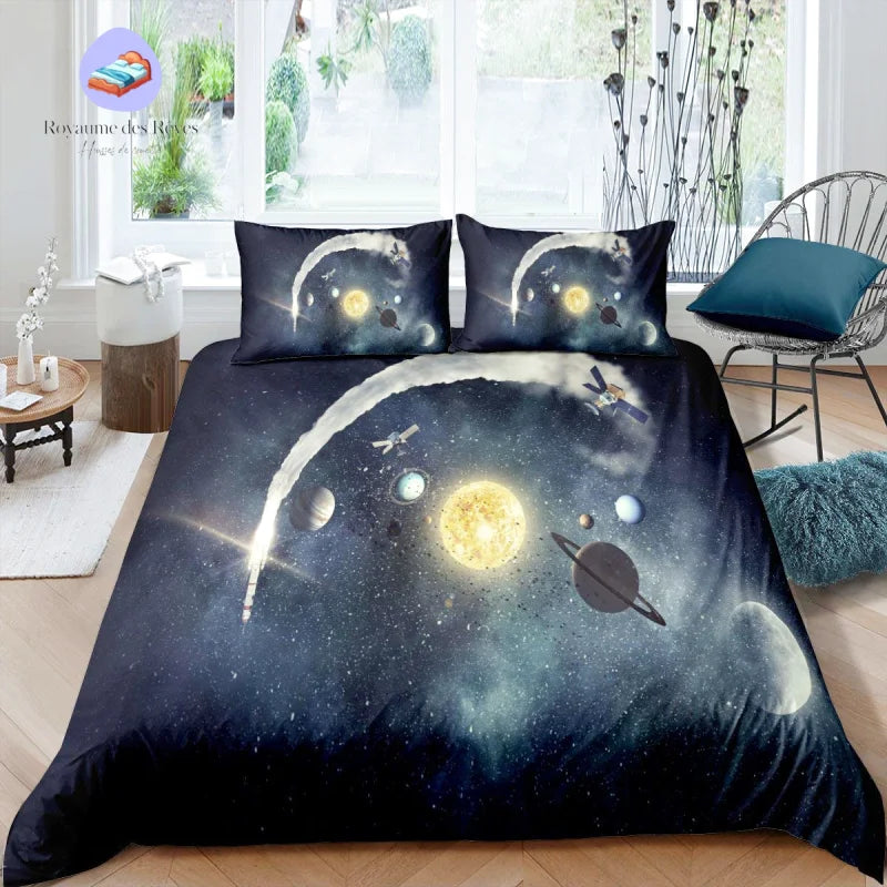Housse de Couette Planète Vaisseau Spatiale