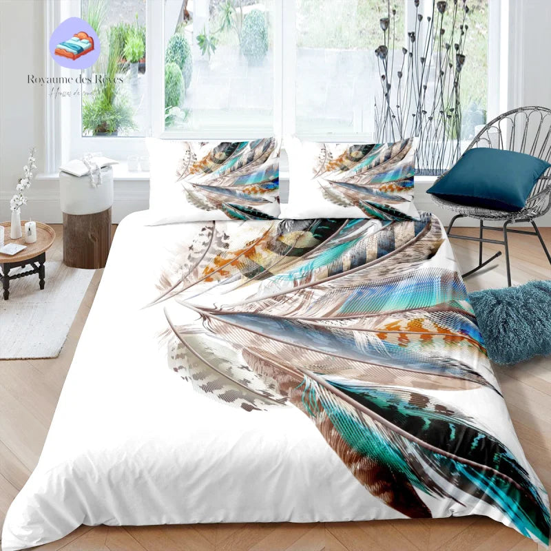 Housse de Couette Plumes de Paon