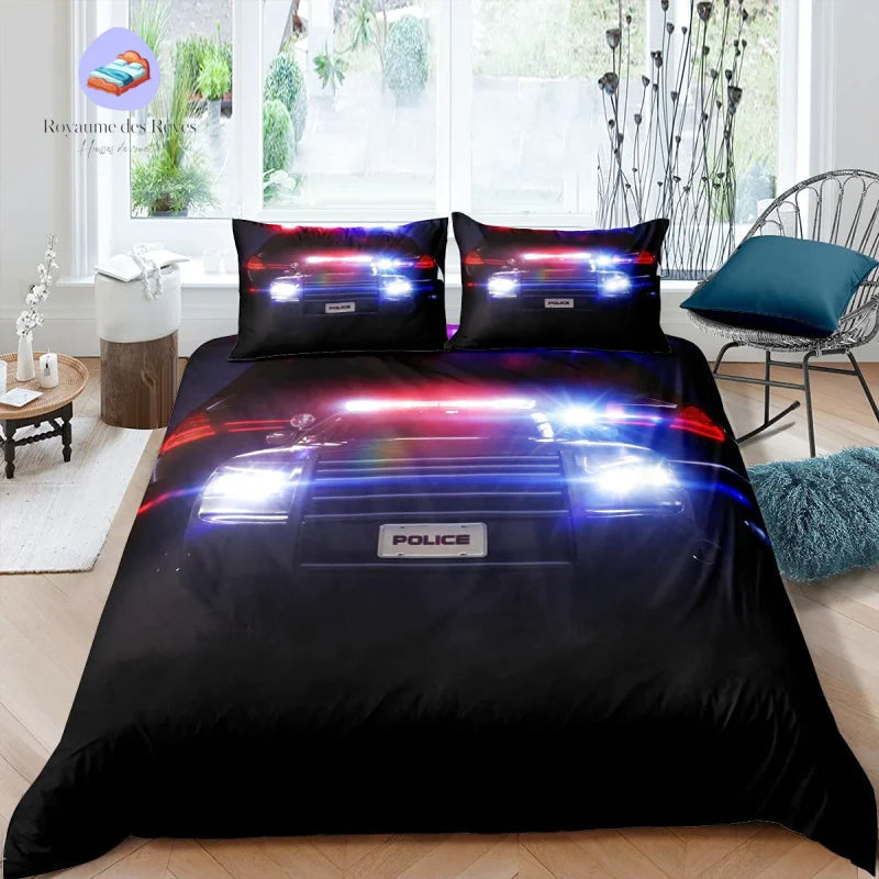 Housse de Couette Police Gyrophares