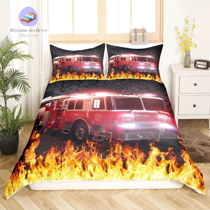 Housse de Couette Pompier Feu