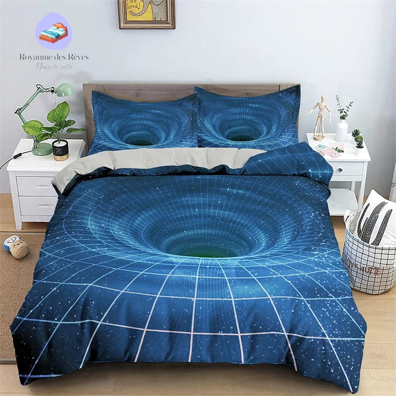 Housse de Couette Psychédélique Bleu