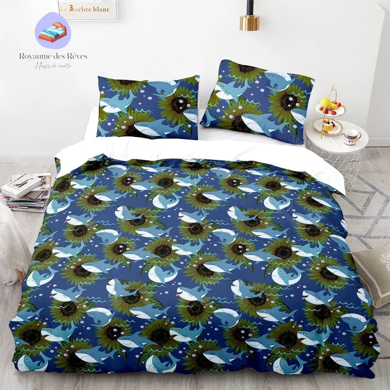 Copripiumino per bambini con squalo