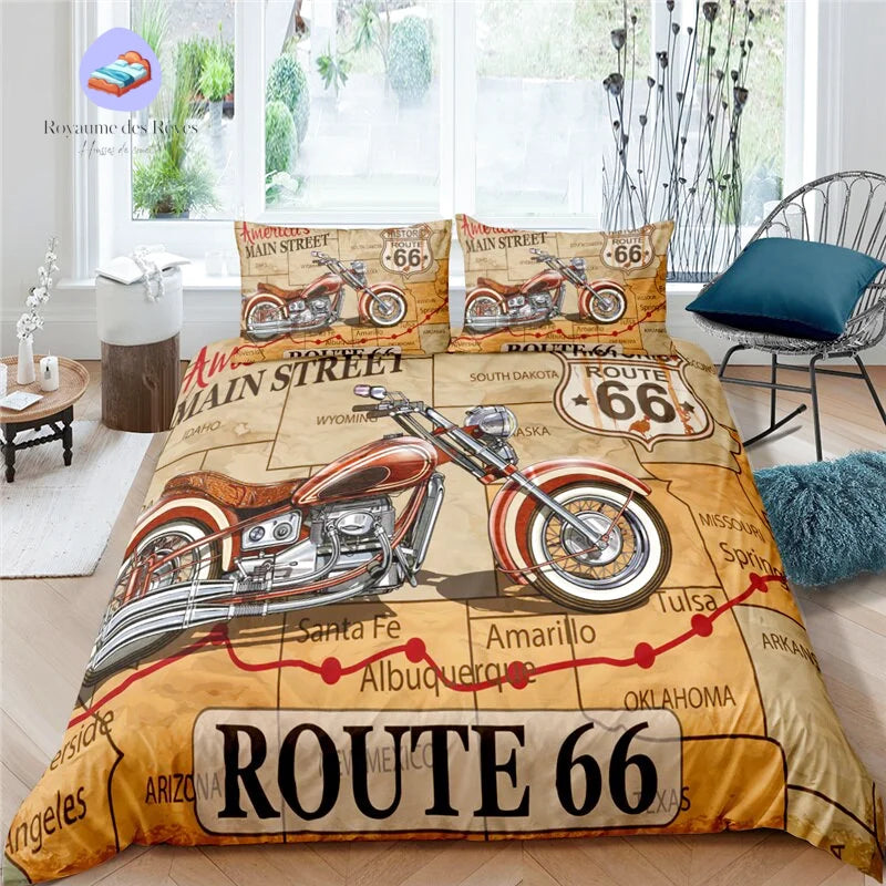 Housse de Couette Route 66 Moto