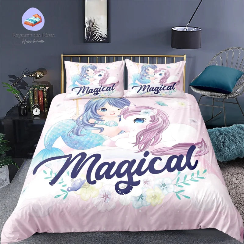 Housse de Couette Sirène Licorne