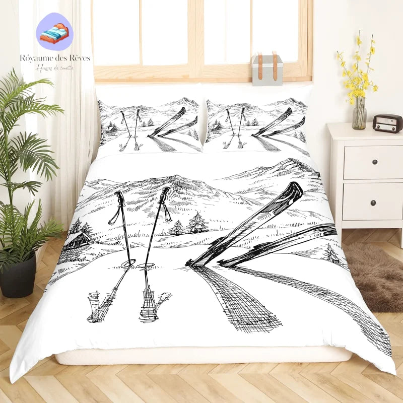 Housse de Couette Ski Tout Blanc