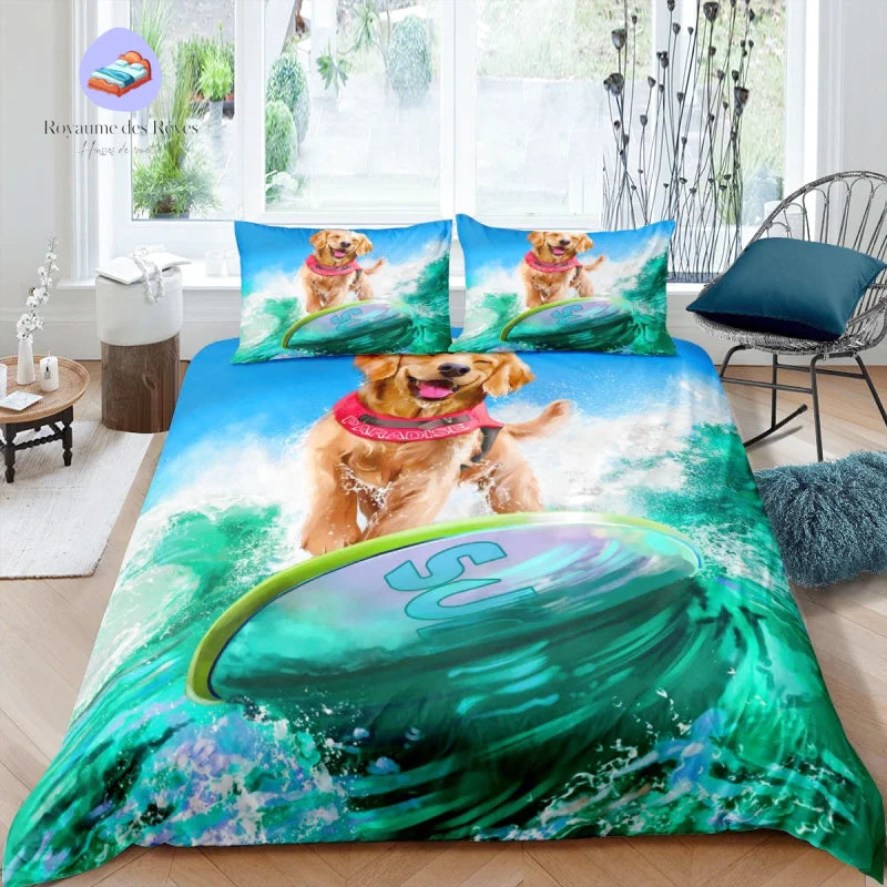 Housse de Couette Surf Chien