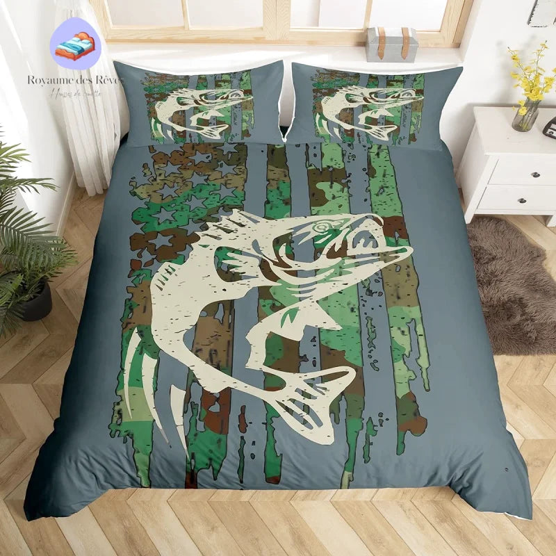 Housse de Couette Survie Pêche