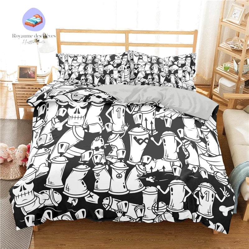 Housse de Couette Tag Noir et Blanc