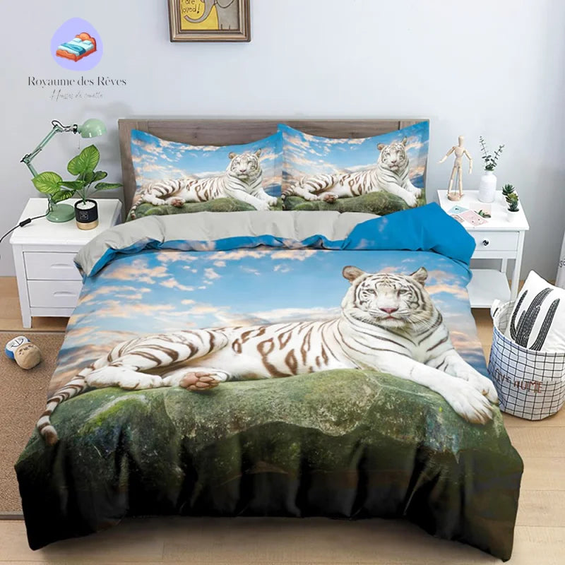 Housse de Couette Tigre Blanc