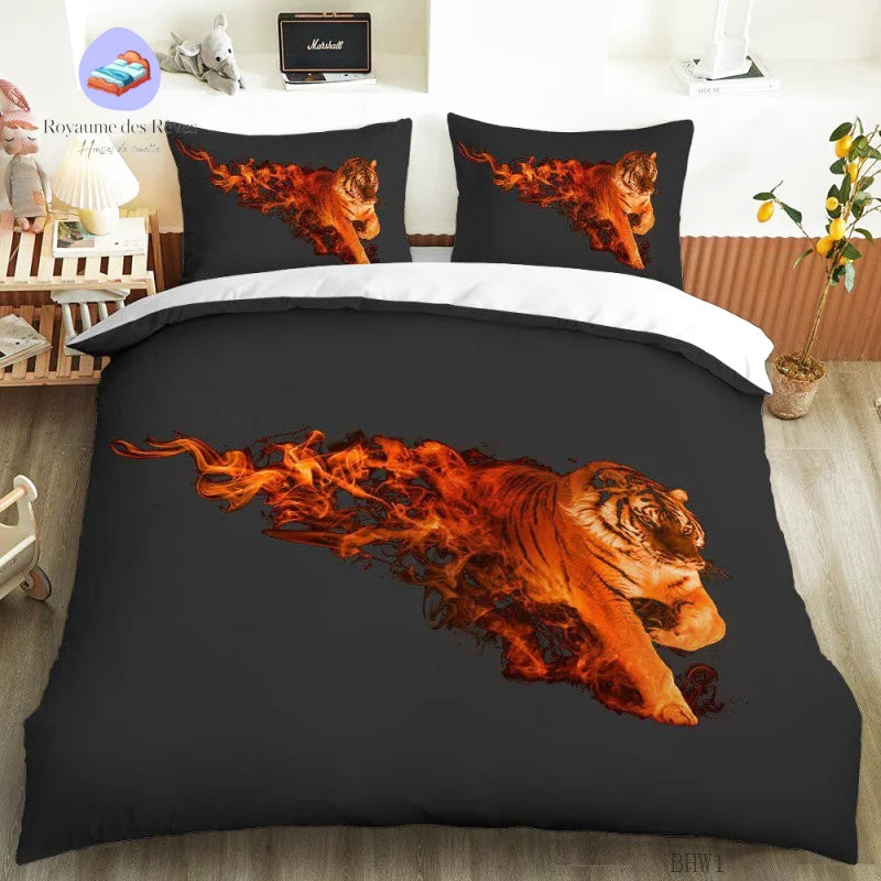 Housse de Couette Tigre Feu