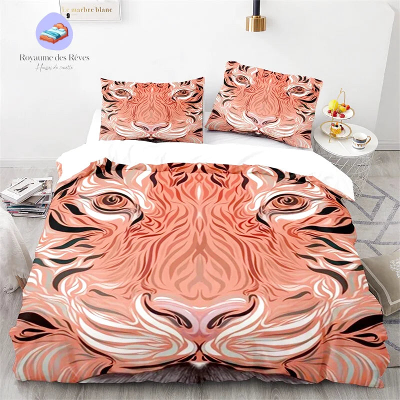 Housse de Couette Tigre Rose
