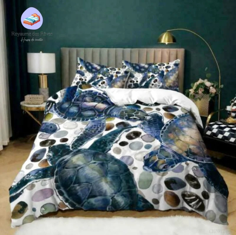 Aquatic Turtle Duvet Cover