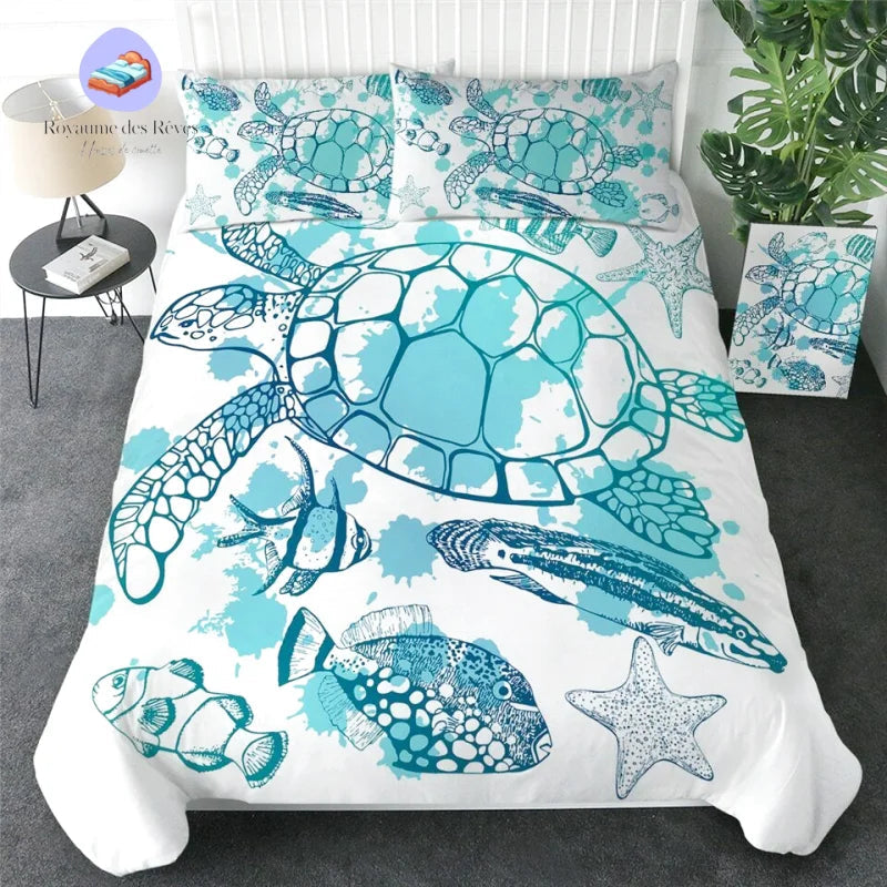 Turtle Fish Duvet Cover