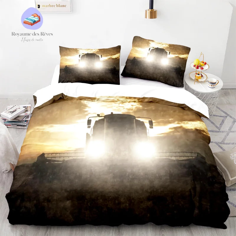 Housse de Couette Tracteur Couchée de Soleil