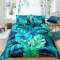 Housse de Couette Tropical Feuilles Vertes