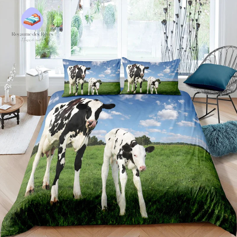 Housse de Couette Vache Herbe