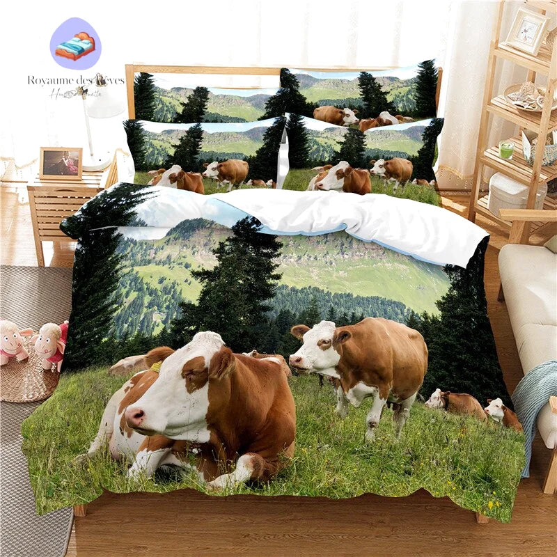 Housse de Couette Vache Nature