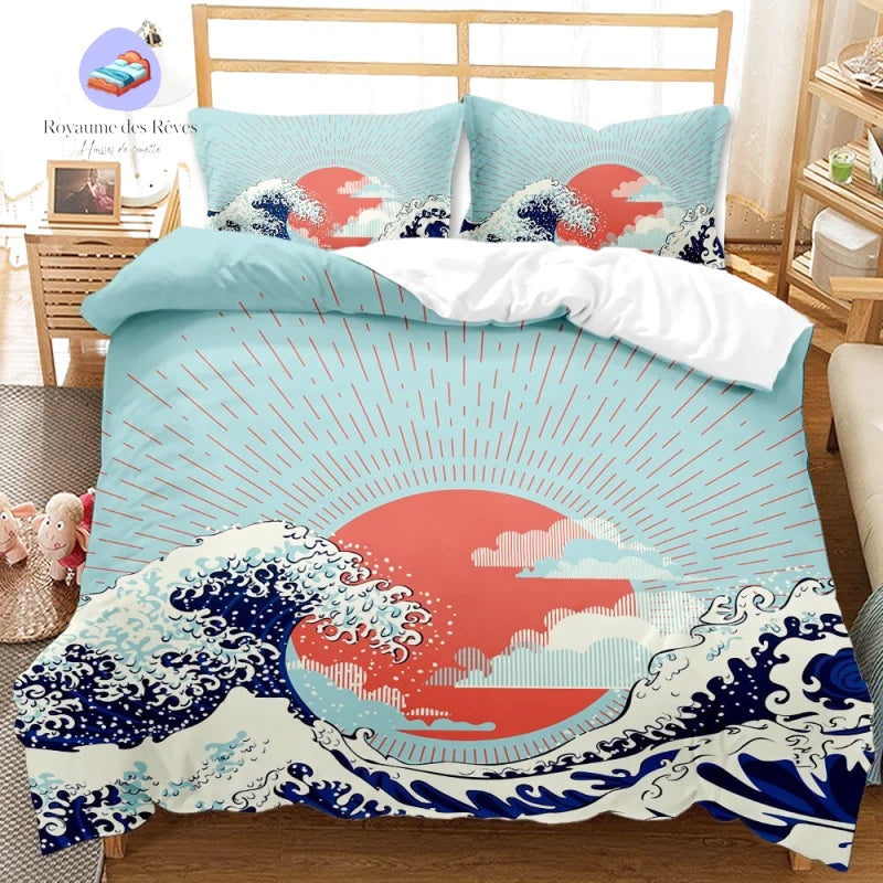 Housse de Couette Vague Japonaise