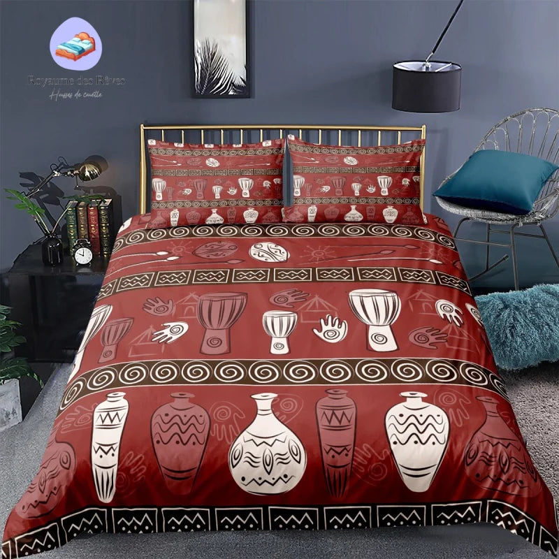Housse de Couette Vases Africains