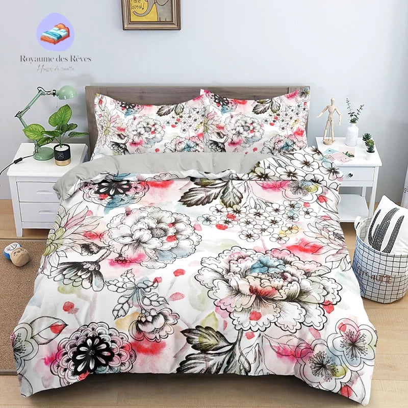 Housse de couette  Fleurs botaniques