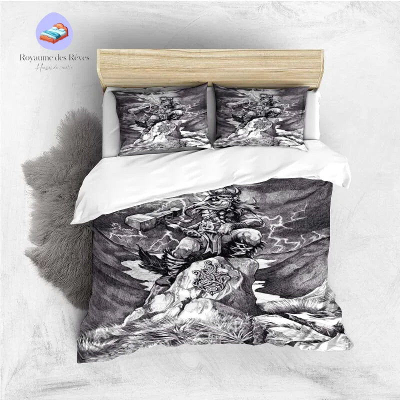 Housse de Couette Viking Noir et Blanc
