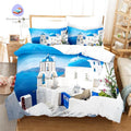 Santorini City Duvet Cover