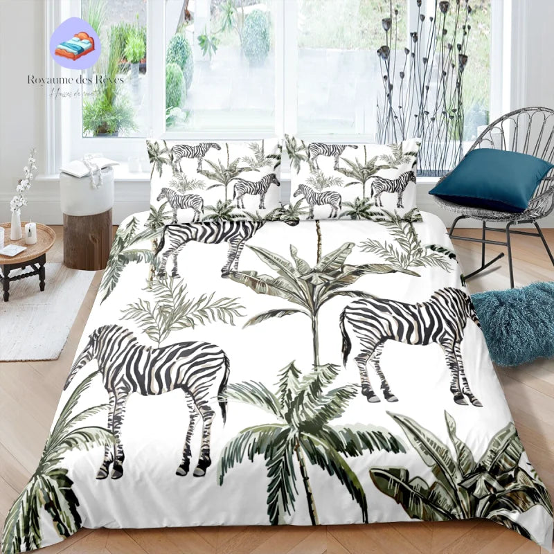 Housse de Couette Zèbre Blanche