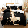 Housse de couette Marilyn Monroe en dentelle noire sur fond noir