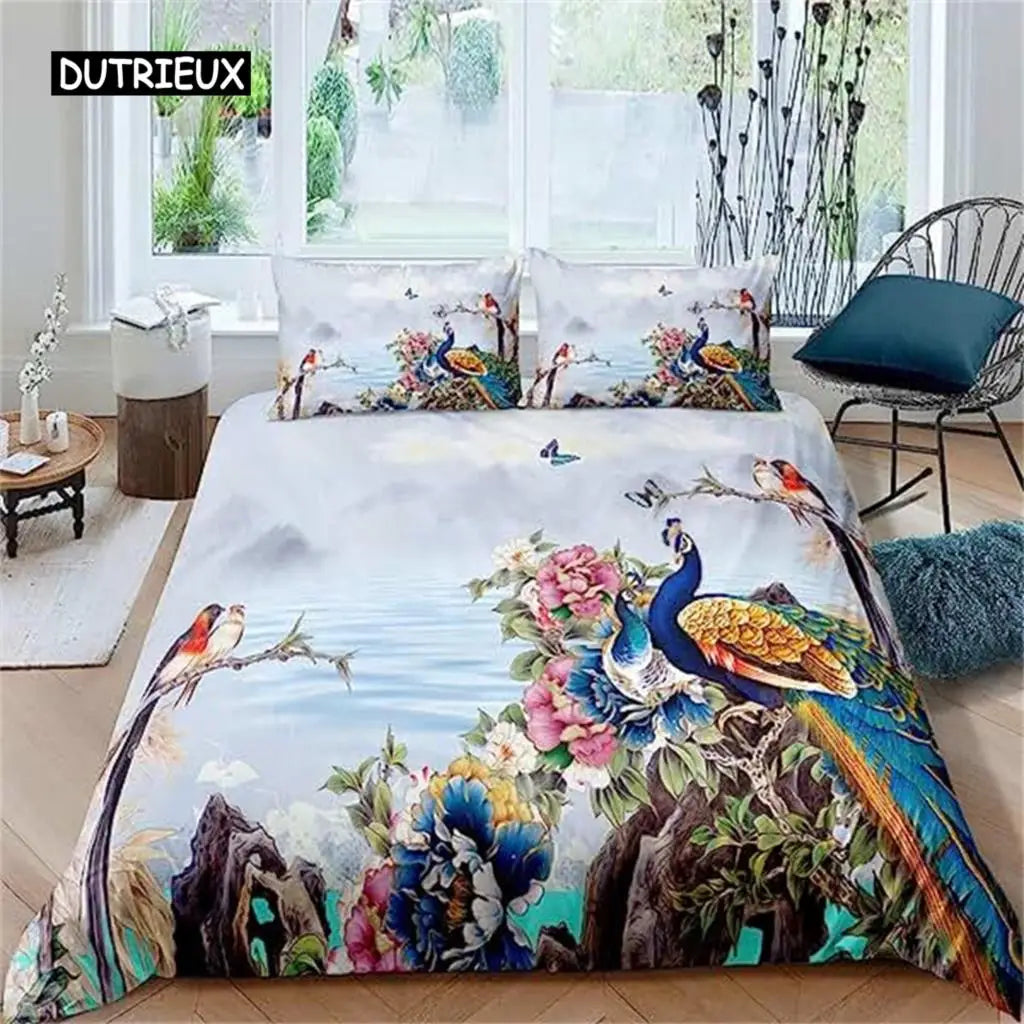 Paon colorée & florale