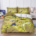 Housse de couette Saint Seiya Chevaliers d'Or sur fond doré