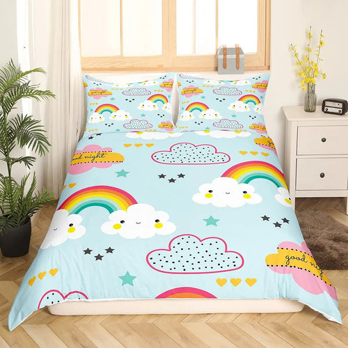 Niedlicher Regenbogen-Bettbezug
