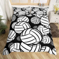 Housse de couette volleyball motif ballons noir et blanc