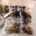 Housse de couette peau de vache marron et blanche