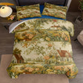 Housse de couette toile de Jouy village et fleurs en couleurs