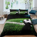 Housse de couette Terrain de Foot, cage de but de nuit avec halo lumineux bleu