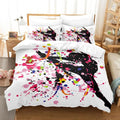 Housse de couette Danse Classique, danseuse silhouette noire éclaboussée de peinture