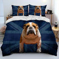 Housse de couette bouledogue anglais sur drapeau britannique