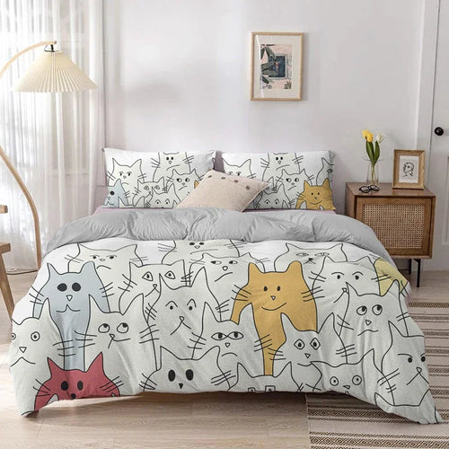 Housse de couette Chat mignon Kawaii