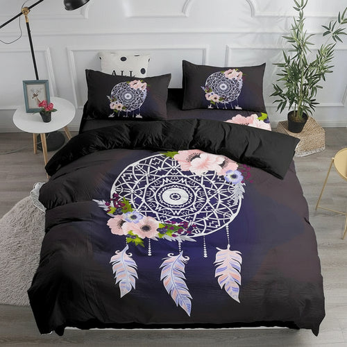 Black dream catcher duvet cover 