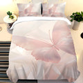 Housse de couette papillon rose, grand papillon rose sur fond pastel