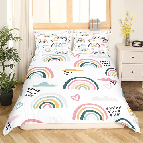 Niedlicher Regenbogen-Bettbezug