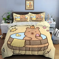 Cartoon-Capybara-Bettbezug